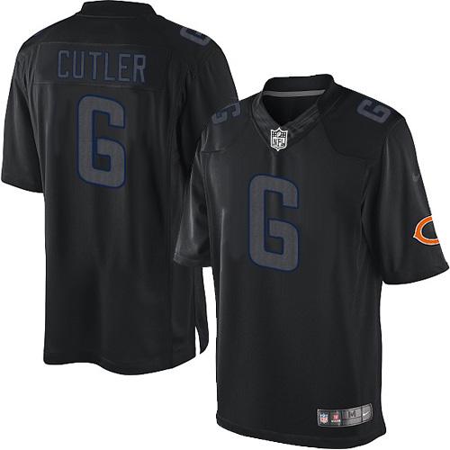 Men's Elite Jay Cutler Nike Jersey Black - #6 Impact NFL Chicago Bears